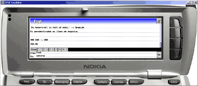 Screenshot of Frink on a Nokia 92xx Emulator