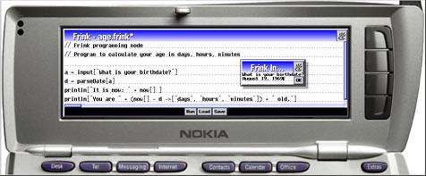 Programming mode running on a Nokia 92xx Emulator